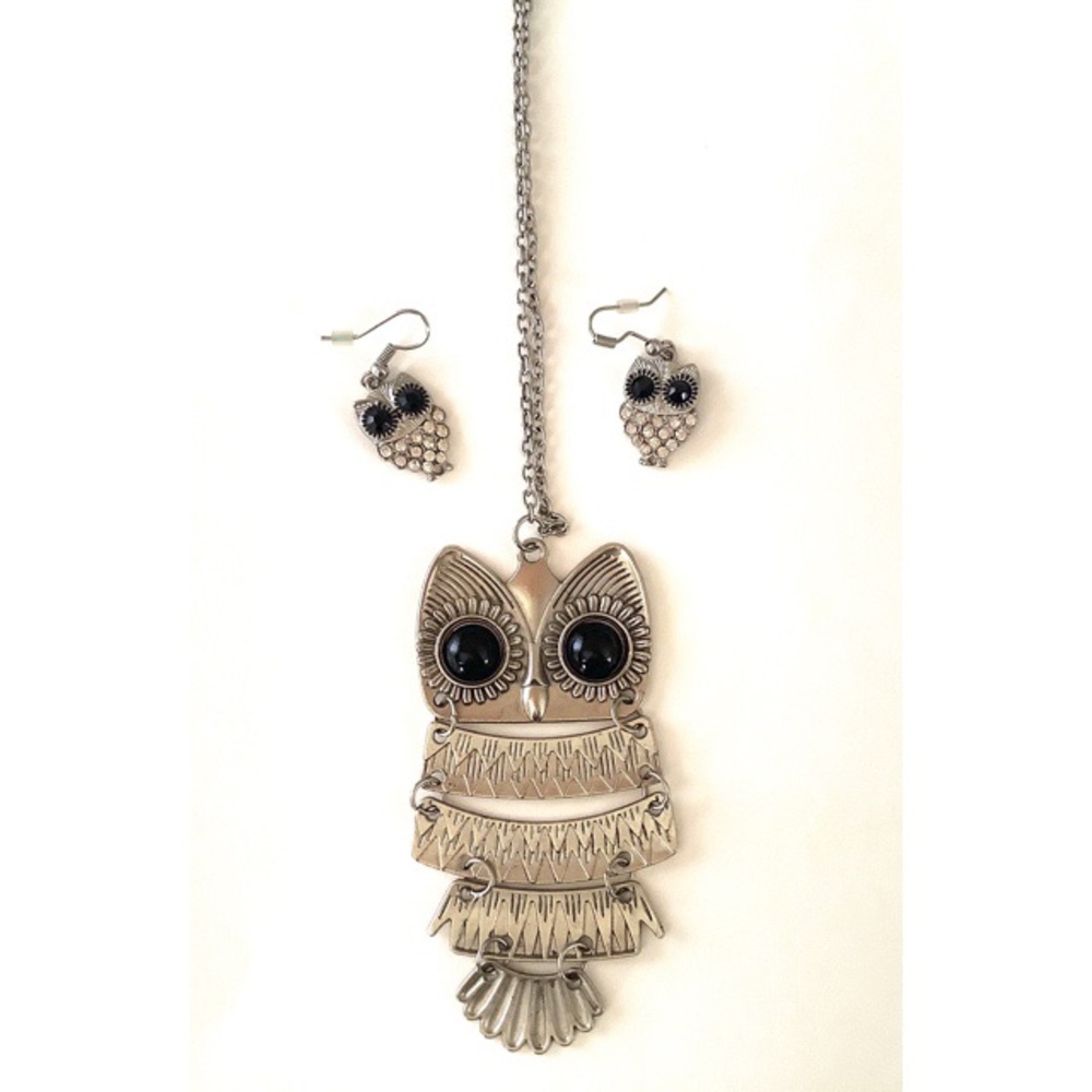 Owl Necklace and  Earring Set